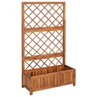  Raised Bed with Trellis 85x38x150 cm Solid Acacia Wood