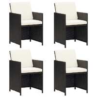  Garden Chairs 4 pcs Poly Rattan Black