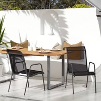  Garden Chairs 2 pcs Steel and Textilene Black