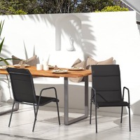  Garden Chairs 2 pcs Steel and Textilene Black