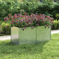 Garden Raised Bed 160x80x77 cm Galvanized Steel Silver