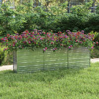  Garden Raised Bed 240x40x77 cm Galvanized Steel Silver