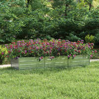  Garden Raised Bed 240x80x45 cm Galvanized Steel Silver