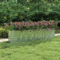 Garden Raised Bed 320x40x77 cm Galvanized Steel Silver