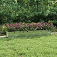  Garden Raised Bed 320x40x45 cm Galvanized Steel Silver