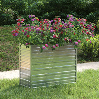  Garden Raised Bed 100x40x77 cm Galvanized Steel Silver