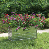  Garden Raised Bed 100x40x45 cm Galvanized Steel Silver