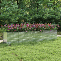  Garden Raised Bed 400x80x77 cm Galvanized Steel Silver