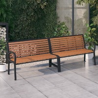  Twin Garden Bench 251 cm Steel and WPC