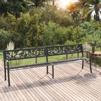  Twin Garden Bench 246 cm Black Steel
