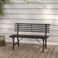  Garden Bench 110 cm Steel Black