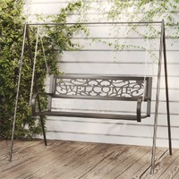  Garden Swing Bench 125 cm Steel and Plastic Black