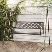  Garden Swing Bench 125 cm Steel and Plastic Black