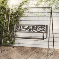  Garden Swing Bench 125 cm Steel and Plastic Black
