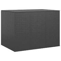  Garden Cushion Box PE Rattan 145x100x103 cm Black