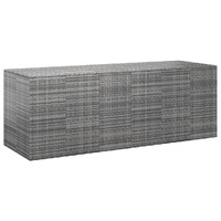  Garden Cushion Box PE Rattan 291x100.5x104 cm Grey