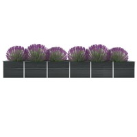  Garden Raised Bed Galvanised Steel 600x80x77 cm Anthracite