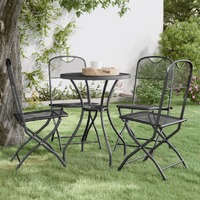  Folding Garden Chairs 4 pcs Expanded Metal Mesh Anthracite