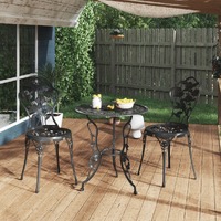  3 Piece Bistro Set Cast Aluminium Black