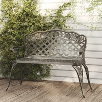  Garden Bench 108 cm Cast Aluminium Green