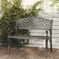  Garden Bench 102 cm Cast Aluminium Black