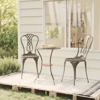  3 Piece Bistro Set Cast Aluminium Bronze