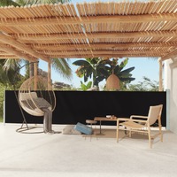  Patio Retractable Side Awning 117x600 cm Black