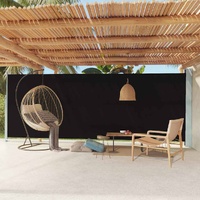  Patio Retractable Side Awning 200x600 cm Black