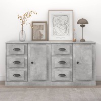  Sideboards 2 pcs Concrete Grey Engineered Wood