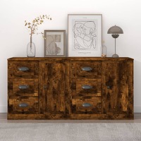  Sideboards 2 pcs Smoked Oak Engineered Wood