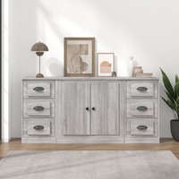  Sideboards 3 pcs Grey Sonoma Engineered Wood