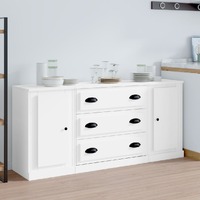  Sideboards 3 pcs White Engineered Wood