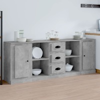  Sideboards 3 pcs Concrete Grey Engineered Wood