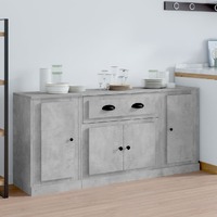  Sideboards 3 pcs Concrete Grey Engineered Wood