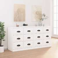  Sideboards 2 pcs White Engineered Wood