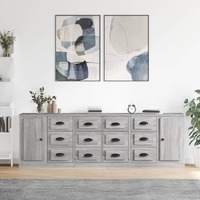  Sideboards 3 pcs Grey Sonoma Engineered Wood