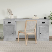  Desk with Cabinet Concrete Grey Engineered Wood