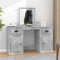  Dressing Table with Mirror Concrete Grey 130x50x132.5 cm