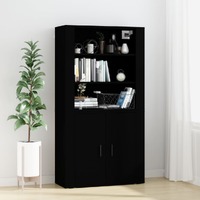  Highboard Black Engineered Wood