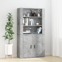  Highboard Concrete Grey Engineered Wood