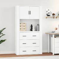  Highboard High Gloss White Engineered Wood