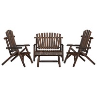  4 Piece Garden Lounge Set Solid Wood Spruce