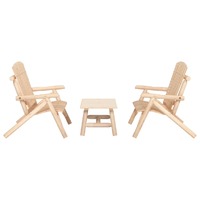  3 Piece Garden Lounge Set Solid Wood Spruce