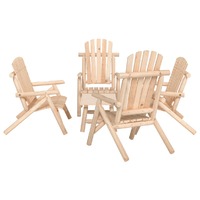  5 Piece Garden Lounge Set Solid Wood Spruce