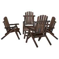  5 Piece Garden Lounge Set Solid Wood Spruce