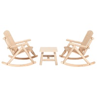  3 Piece Garden Lounge Set Solid Wood Spruce