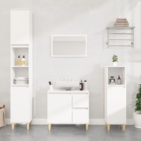  2 Piece Bathroom Furniture Set White Engineered Wood