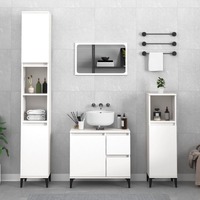  2 Piece Bathroom Furniture Set White Engineered Wood