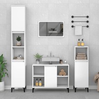  3 Piece Bathroom Furniture Set White Engineered Wood