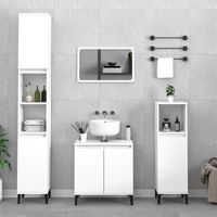  4 Piece Bathroom Furniture Set White Engineered Wood